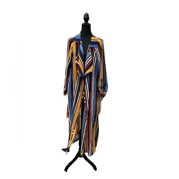 Jackets & Blazers - Multi colored women’s long rayon shirt cover size Large